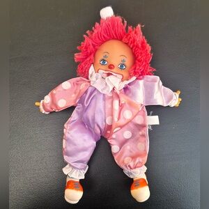 Vintage Russ Berrie pink clown doll